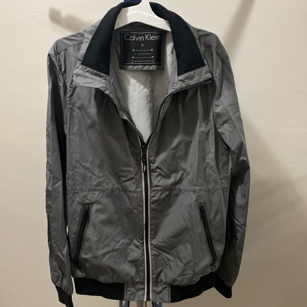 Calvin Klein Charcoal Jacket with Black Emblem